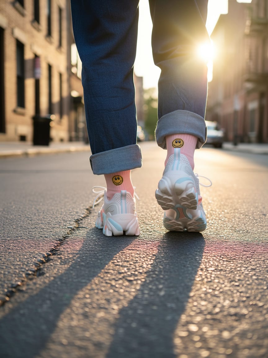 Socken "pink smiley"