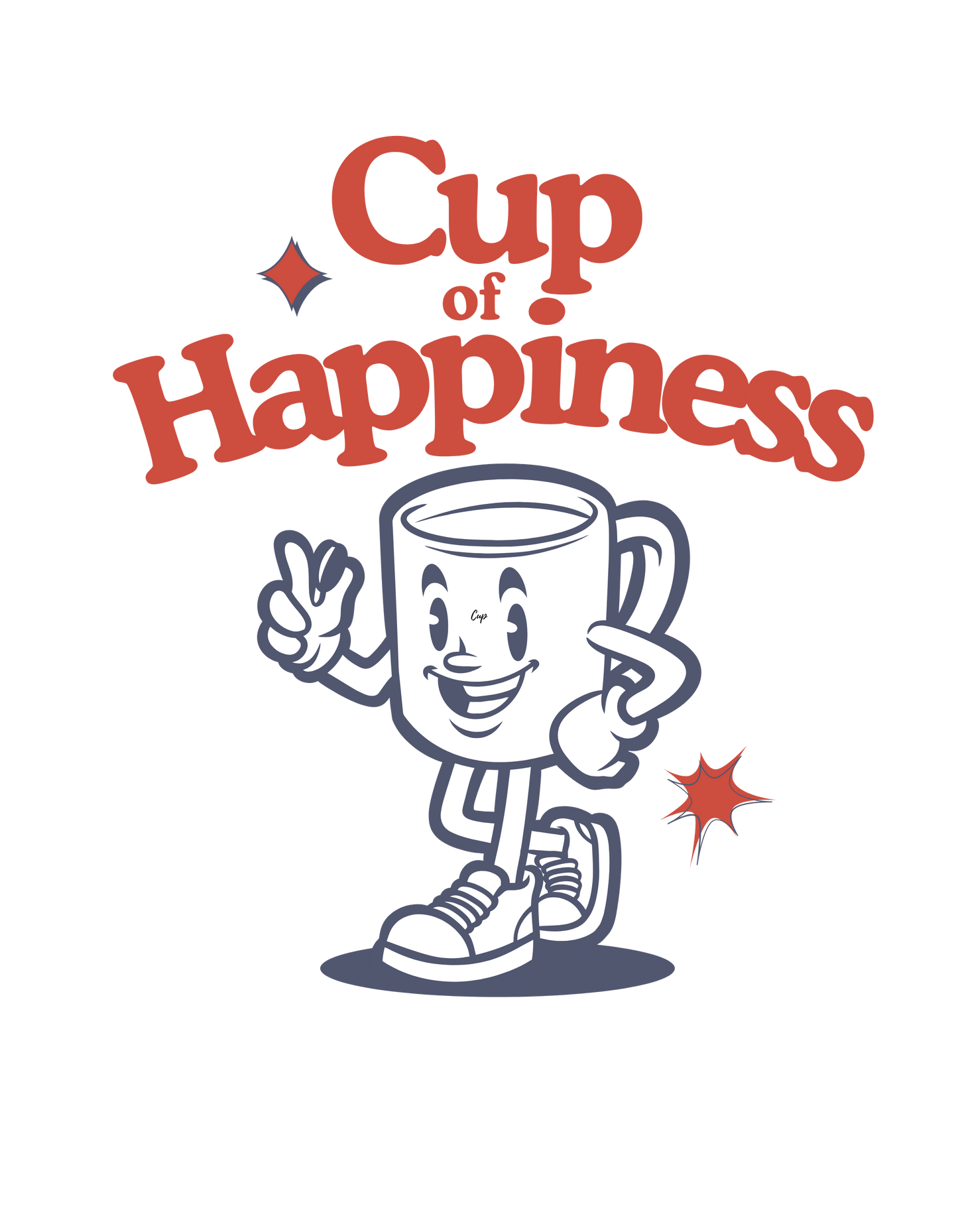 Kurzarm T-Shirt "Cup of Happiness"