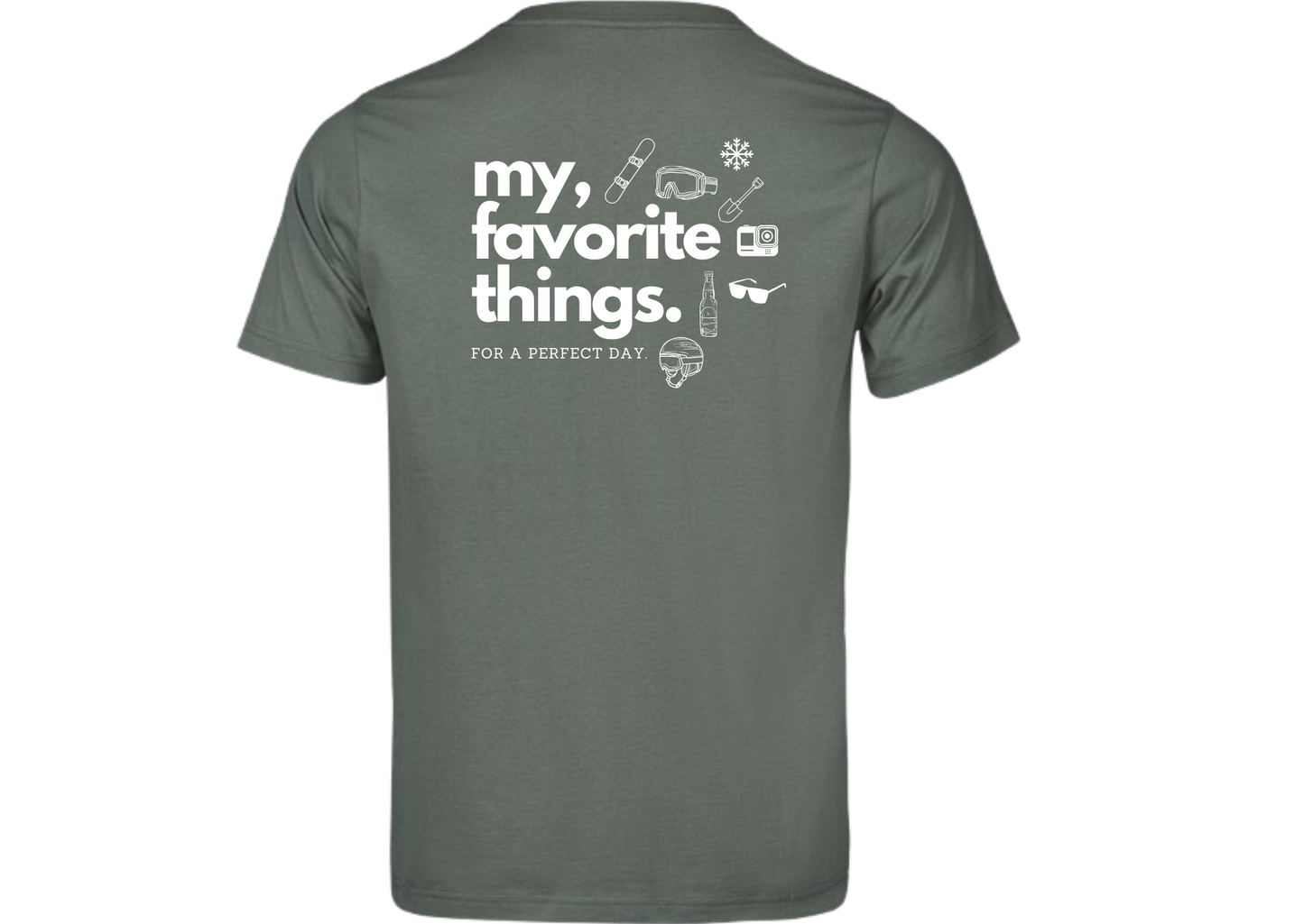 Kurzarm T-Shirt "Perfect Day Snowboard"