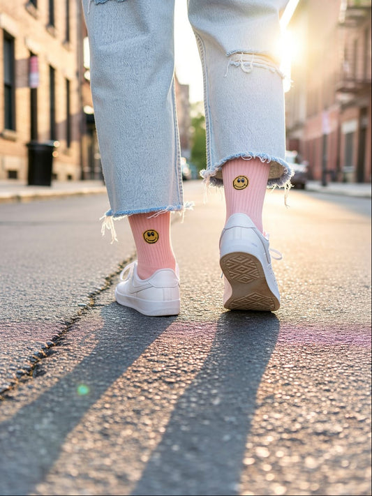 Socken "pink smiley"